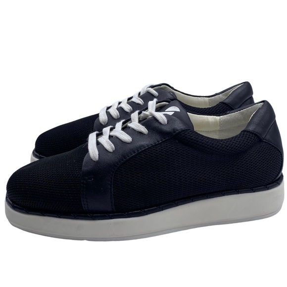 Franco Sarto Quinn Sneaker Black Leather Low Top Size 5.5 - Picture 1 of 12